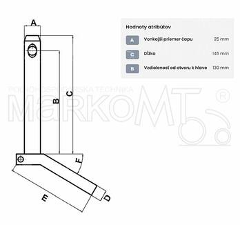 SPOJOVACÍ ČAP S RUKOVÄŤOU 25x130 mm